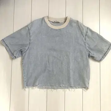 ZARA 자라 데미지 데님 티셔츠
