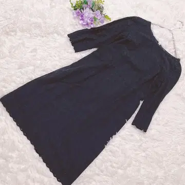 LANDS' END 전체 레이스 원피스 네이비 M 사이즈 결혼식 경사에도