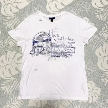 POLO by Ralph Lauren 티셔츠 화이트 L 얼룩 디자인