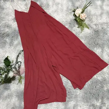 [ asos ] 빨간색 슬리브리스 올인원 오버 사이즈 와이드 팬츠