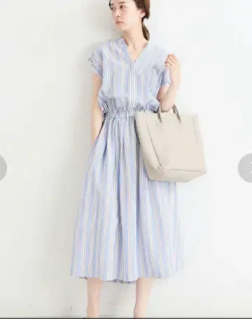 이에나 스키퍼 스트라이프 셔츠 원피스