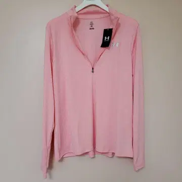 Under Armour 여성용 하프 지퍼 스웨터 L 핑크