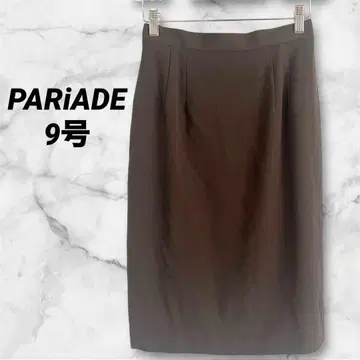 PARiADE 브라운 무릎 기장 스커트 허리밴딩 9호 팬츠 일본제