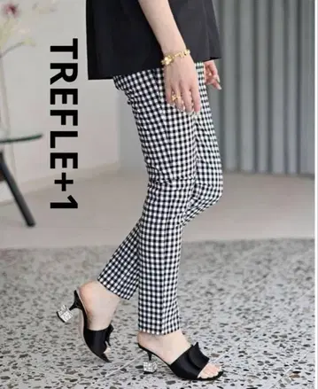 선착순 trefle+1 깅엄 슬릿 팬츠 M