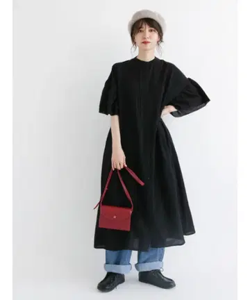 새상품급 SM2 ₩9,790 핀턱 레이스 프릴 소매 롱 원피스