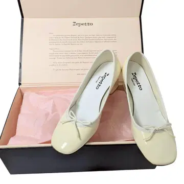 레페토 Repetto 에나멜 힐 펌프스 박스 포함 화이트 36