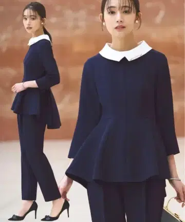 2WAY 펄 탈착식 옷깃 턱 플레어 상의 + 시크릿 밴딩 팬츠 셋업