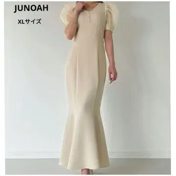 미사용 JUNOAH 롱 원피스 파워숄 머메이드 XL 아이보리