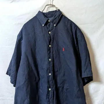 [ 90s/Ralph Lauren/랄프 로렌/린넨 ] 반팔 셔츠 e573