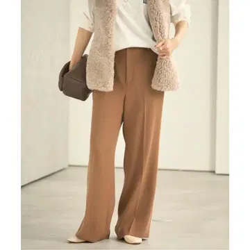 Plage washable 스트레이트 팬츠 카멜 32