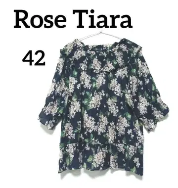 Rose Tiara 로즈 티아라 블라우스 티셔츠 빅사이즈 42 블랙