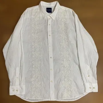 Tommy Bahama 자수 린넨 화이트 셔츠 XXL 사이즈