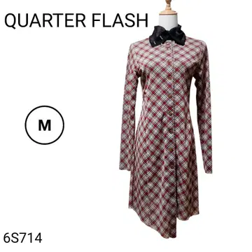 QUARTER FLASH 쿼터 플래시 체크 무늬 셔츠 원피스