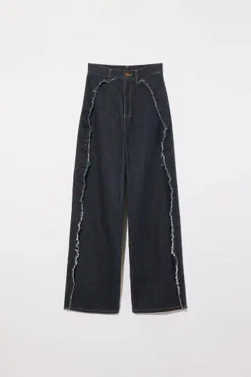 RUFFLE DETAIL DENIM PANTS