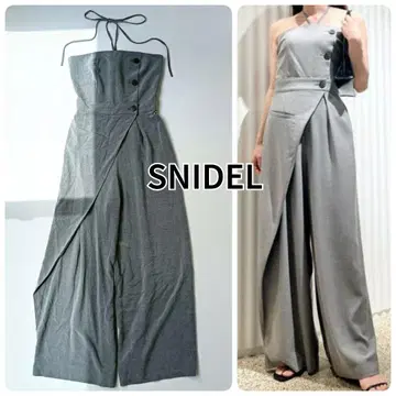 새상품급 스나이델 snidel 베어 올인원 살로펫 와이드 팬츠