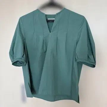 투모로우랜드 Ballsey 여성용 반팔 그린 V넥 퍼프 슬리브