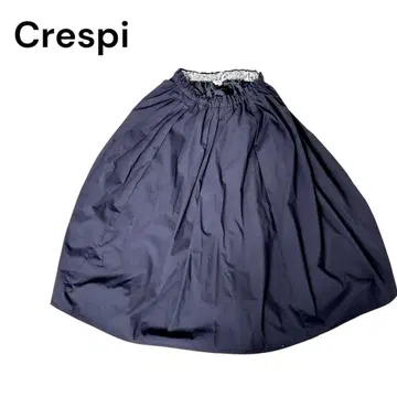 Crespi 플레어 스커트 블랙 38 안감 꽃무늬 허리밴딩