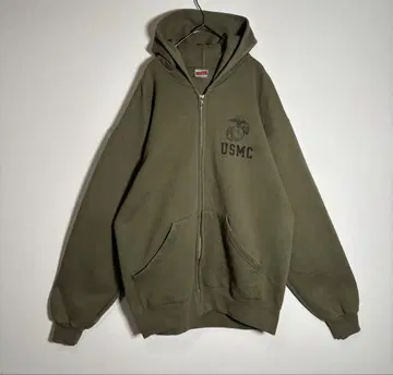 SOFEE USMC 프린트 로고 속기모 집업 후드티