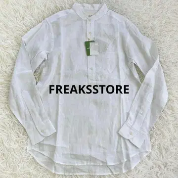 새상품 FREAKSSTORE 밴드 칼라 린넨 셔츠 화이트 M