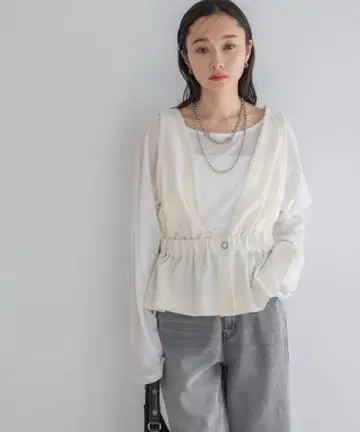 체크 자카드 페플럼 베스트