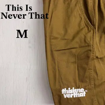 This Is Never That 하프 팬츠 M 자수 로고 황토색