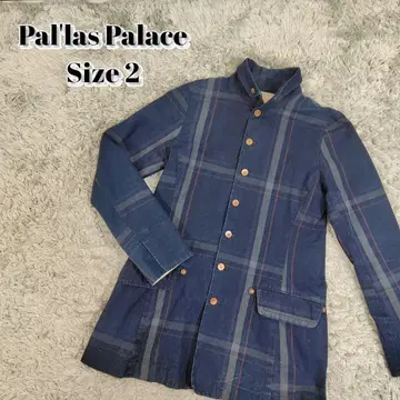 Pal'las Palace 인디고 염색 자켓 스탠드 카라 체크
