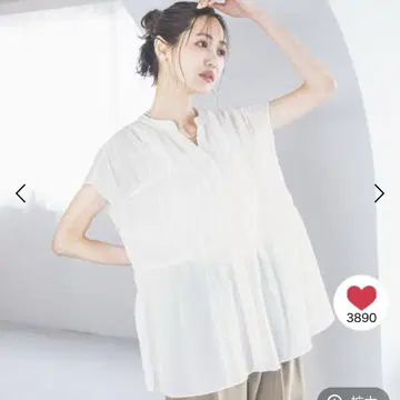 글로벌 워크 에어리 릴랙스 블라우스 슬리브리스