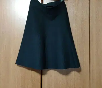 A라인 스커트 2 블랙 무릎 기장