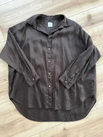 Spick & Span 린넨 다크 브라운 셔츠