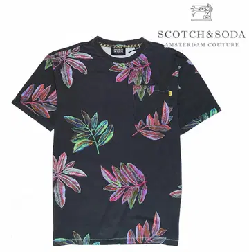[ SCOTCH&SODA ] 티셔츠 가슴 포켓 꽃무늬 플라워 프린트