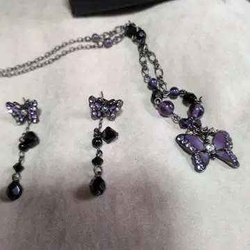 ANNA SUI 나비 모티브 목걸이, 귀걸이 세트