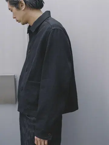 LIDNM LINEN CROPPED CHORE JACKET S 사이즈