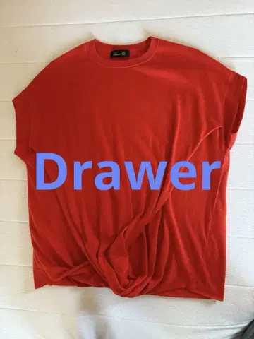 드로어 drawer 반팔 니트 빨간색