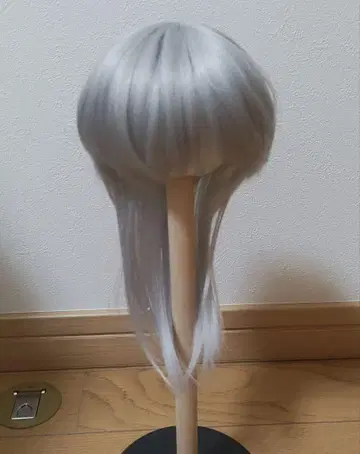 딜러 제작 가발 우후루 롱 화이트 실버 9inch