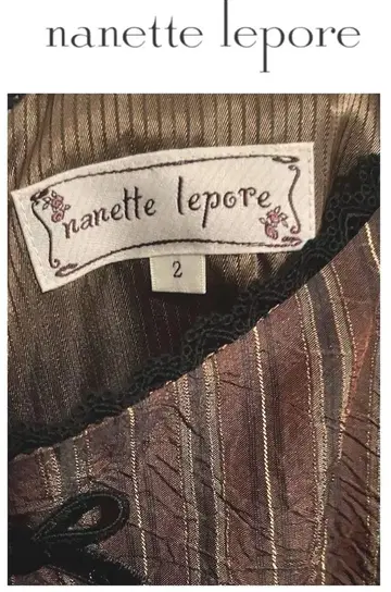 nanette lepore 나넷 레포어 스트라이프 밑단 도트 튤 원피스
