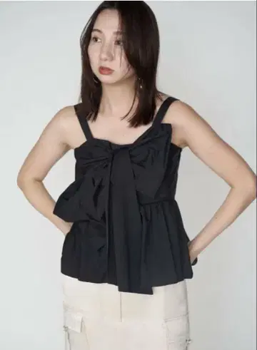 FRAY I.D 프레이아이디 페플럼 리본 탑 M