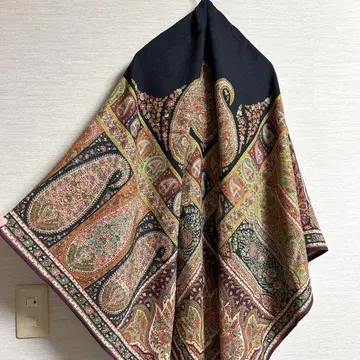 ETRO 에트로 대형 스톨 정사각형 페이즐리 실크 울