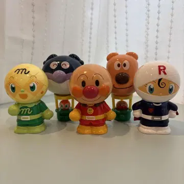 호빵맨 소프트 비닐 인형 3개 & 캡슐 토이 2개 새상품급 가챠가챠