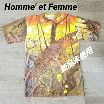 Homme et Femme 미사용 새상품 면 100% 아트 티셔츠