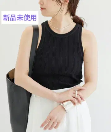 [미사용 새상품] Deuxieme Classe 랜덤 골지 탱크탑 블랙