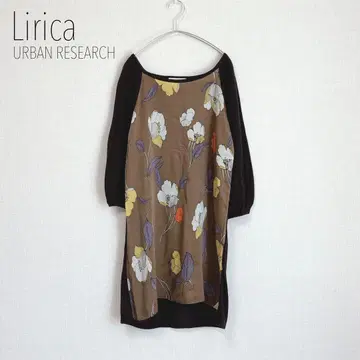 Lirica 어반 리서치 프론트 실크 원피스 새틴 꽃무늬 튜닉