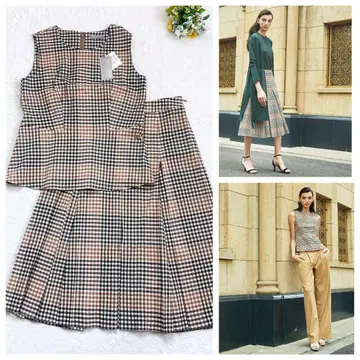 [새상품] 띠어리 럭스 Trad Plaid 셋업 체크 브라운 ML