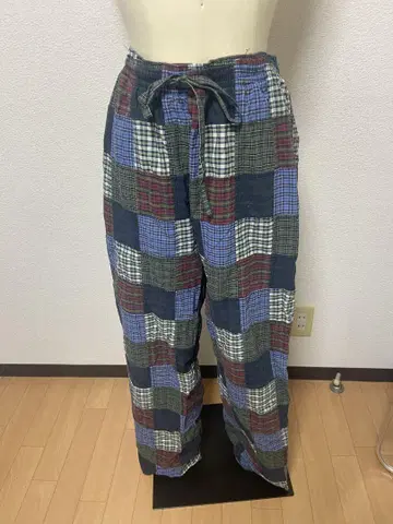 L.L.Bean 체크 무늬 배치 워크 팬츠 구제 의류