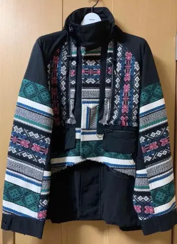 sacai 22SS 러그 자카드 블루종