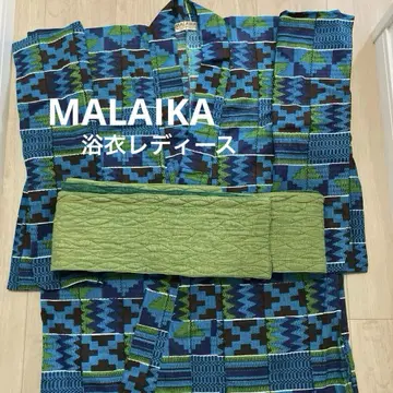 MALAIKA [마라이카] 유카타 에스닉 패턴 블루 계열