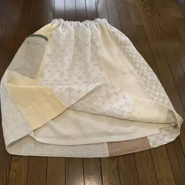 린넨 스커트 페티코트 포함 리메이크 빈티지 린넨