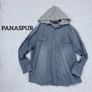 [ PANASPUR ] 후드 데님 셔츠 빅 사이즈 레이어드 4L