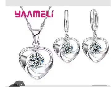 YAAMELI 하트 모양 목걸이와 귀걸이 세트