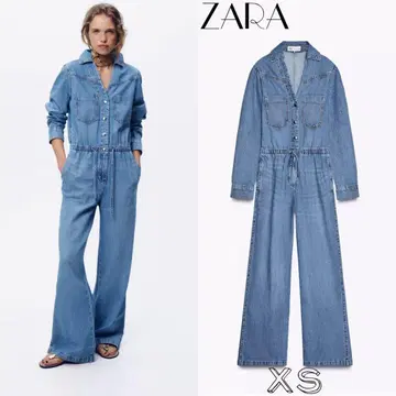 ZARA Z1975 데님 점프수트 조절 가능한 허리