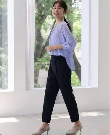 anysis 사라 깔끔 테이퍼드 팬츠 네이비 2호